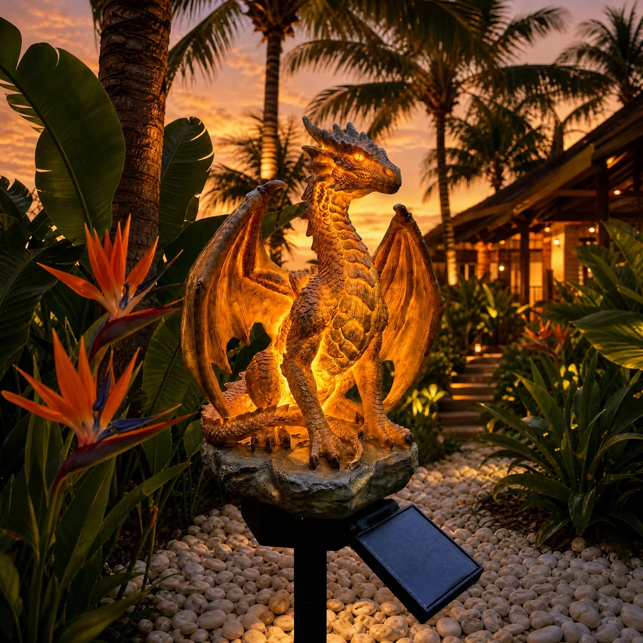 SolarDragon | Solcelledrevet Drage med Varmt LED-lys