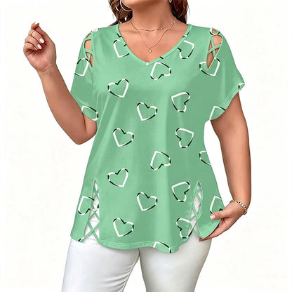 THE VALERIE | Elegant top med hjerteprint
